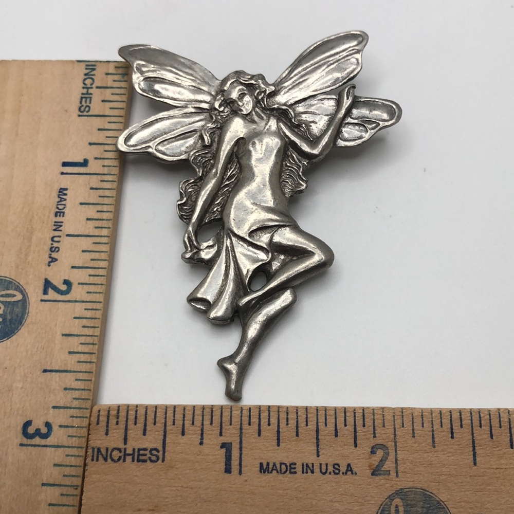 VINTAGE 1987 SEAGULL PEWTER CANADA FAIRY PIN BROOCH - Picture 6 of 6